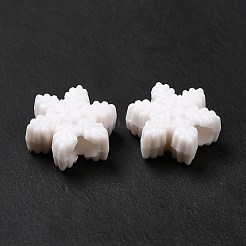 不透明なアクリルビーズ  クリスマススノーフレーク  ホワイト  14.5x13x6mm  穴：4mm&nbsp;X-MACR-J123-07