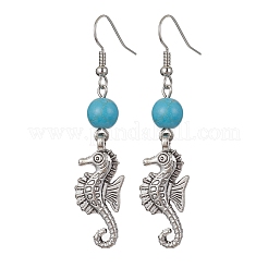 4 Pairs 4 Styles Synthetic Turquoise Beaded Dangle Earrings&nbsp;EJEW-JE05496-S