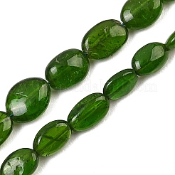 天然の緑色のダイオプサイドのグラデーションビーズの連  フラットオーバル  6~7x3.5~5x2~2.5mm  穴：0.5mm  約67個/連  15.98''（40.6センチメートル）&nbsp;GG-NH0020-B01-01