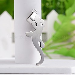ヤモリ 304 ステンレススチール ビッグペンダント  アンティークシルバー  53x22x4mm  穴：8x5mm&nbsp;STAS-M206-21AS