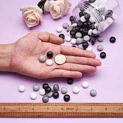 ガラスカボション  モザイクタイル  家の装飾やdiyの工芸品  フラットラウンド  グレー  12x5mm  156個/箱&nbsp;GLAA-TA0001-14A