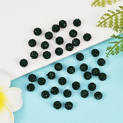 樹脂粘土ラインストーンビーズ  パヴェボールディスコビーズ  グレードA  片穴  ラウンド  エメラルド  pp9（1.5mm）  1.6mm  穴：6mm&nbsp;RB-H284-6MM-Half-205