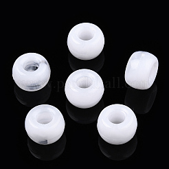 アクリルビーズ  ツートン  バレル  ホワイト  9x6mm  穴：3.7mm  約652個/192g&nbsp;LS-KY-C013-06J