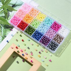 1350Pcs 18 Style Spray Painted ABS Plastic Imitation Pearl Beads&nbsp;OACR-YW0001-35A