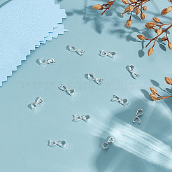 925スターリングシルバーペンダント  アイスピック＆ピンチベイル  スエード生地スクエアシルバー磨き布付き  銀  12mm  穴：4mm  ピン：0.5mm&nbsp;STER-ME0001-15