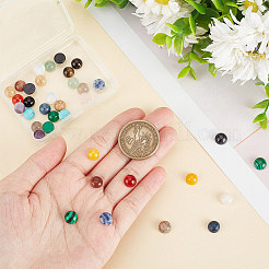 36種類のスタイルのミックス宝石カボション18個  半円/ドーム  染めと未染色の混合  8x4mm  2個/スタイル&nbsp;G-HY0001-55