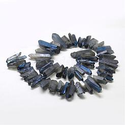 Electroplated Natural Quartz Crystal Beads Strands&nbsp;G-A142-03M