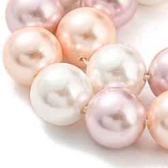 電気めっきシェルパールビーズ連売り  染め  ラウンド  プラム  8mm  穴：0.8mm  約52個/連  15.94インチ（40.5cm）&nbsp;SHEL-F008-03B-06