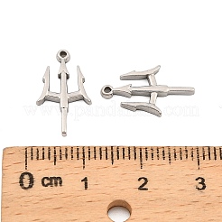 304ステンレスペンダント  トライデント  ステンレス鋼色  16.5x10x2mm  穴：1.1mm&nbsp;STAS-B099-09P