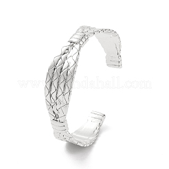 Brass Twist Rope Open Cuff Bangle for Women&nbsp;BJEW-F445-08P