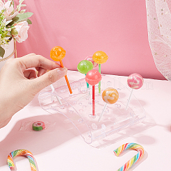 20-Hole Arc-Shaped Transparent Acrylic Lollipop Display Holder&nbsp;ODIS-WH0043-03A