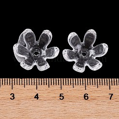 透明なアクリルビーズキャップ  6  - 花びらの花  透明  17x18x9.5mm  穴：1.8mm  約676個/500g&nbsp;TACR-G050-06