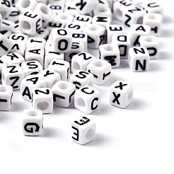 Letter Acrylic European Large Hole Beads&nbsp;OPDL-R050-10mm