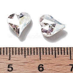K9ガラスラインストーンカボション  尖ったバック＆バックメッキ  ハート  クリスタル  9x8x4mm&nbsp;GLAA-H034-01A-001TR
