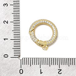Brass Micro Pave Clear Cubic Zirconia Spring Gate Rings&nbsp;CU-CBA7D5E-04A-G