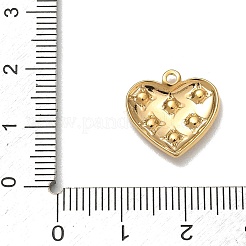 304ステンレスペンダント  ラインストーン付き  ハートチャーム  18KGP本金メッキ  15x15x2mm  穴：1.5mm&nbsp;SA-CBACF51-06G