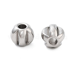 変色しない202ステンレススチールビーズ  花  ステンレス鋼色  4x5x4mm  穴：1.2mm&nbsp;STAS-U012-04A-P