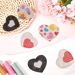 6Pcs 3 Styles Heart Hotfix Rhinestone Patches&nbsp;DIY-GF0010-05