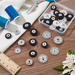 24 Sets 6 Style Zinc Alloy Snap Buttons&nbsp;BUTT-NB0001-49