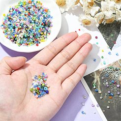 ガラスシードビーズ  混合スタイル  ミックスカラー  2~4.5x1~5mm  穴：0.5~1mm  約35000個/1000g&nbsp;GLAA-XCP0005-01