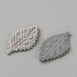 葉の布飾りアクセサリー  ライトグレー  29.5x16.5x1mm&nbsp;DIY-WH0308-775D
