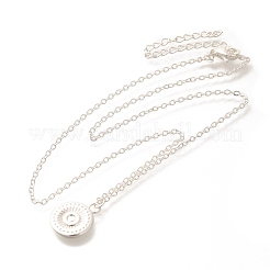 304 Stainless Steel Flat Round Coin Pendant Cable Chain Necklaces for Women&nbsp;LS-STAS-Z108-02S-01