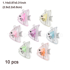 10Pcs Transparent Luminous Acrylic Pendants&nbsp;TACR-FP0001-02A