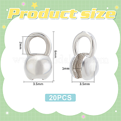 20 個の真鍮ボールチープ  カロット終了  クラムシェルノットカバー  プラチナ  6x3.5x3.5mm  穴：2mm&nbsp;KK-BC0013-26