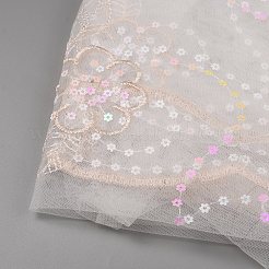 Sequined Tulle Lace Mesh Polyester Fabric&nbsp;DIY-WH0033-82B