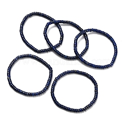 天然石ラピスラズリビーズストレッチブレスレット  フラットラウンド  ビーズ：5x2.5mm  内径：2-1/4インチ（5.8cm）&nbsp;BJEW-F523-03A