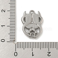 変色しない304ステンレススチールコネクタチャーム  ビートルリンク  ステンレス鋼色  18.5x13.5x2mm  穴：1.5mm&nbsp;STAS-N103-92P