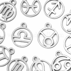 12Pcs 12 Style 201 Stainless Steel Charms&nbsp;STAS-YW0001-33