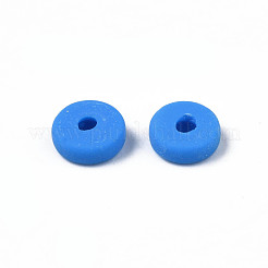 手作り樹脂粘土ビーズ  ディスク/フラットラウンド  ヒシビーズ  ドジャーブルー  5.5x2mm  穴：1.5mm  約162~184個/連  15.94インチ〜16.34インチ（40.5~41.5cm）&nbsp;CLAY-N008-052-05
