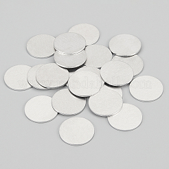 ブランクアルミニウムカスタム彫刻ネームプレート  名刺ブランク  フラットラウンド  プラチナ  25x1.5mm  30個/箱&nbsp;ALUM-BC0001-34