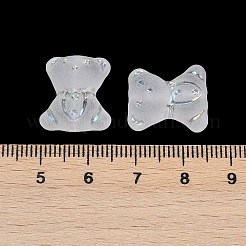 つや消し透明なアクリルビーズ  クマ  シルバーライン入り  ABカラーメッキ  ホワイト  17x15x8.5mm  穴：1.8mm  約16個/20g&nbsp;X1-OACR-P029-20B-05