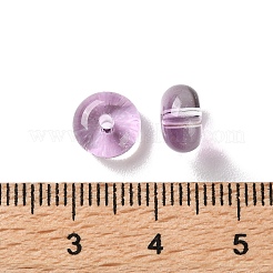 ベーキングペイント透明ガラスビーズ  ロンデル  ミディアム蘭  8x5mm  穴：1.5mm  2083個/ 1000g&nbsp;DGLA-S116-01G