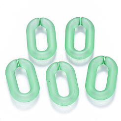 透明なアクリルコネクターリング  クイックリンクコネクター  アズキチェーン製造用  艶消し  オーバル  グリーン  31x19.5x5.5mm  内径：19.5x7.5mm&nbsp;LS-OACR-S036-006A-K06