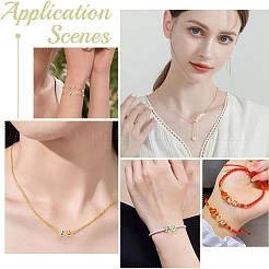 30Pcs 6 Colors Light Gold Tone Alloy Enamel Beads&nbsp;ENAM-YW0008-31