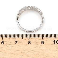 304ステンレススチール製マイクロパヴェキュービックジルコニアリング（女性用）  リンクシェイプ  イオンプレーティング（ip）  ステンレス鋼色  6.5mm  usサイズ7 3/4(17.9mm)&nbsp;RJEW-K315-01P