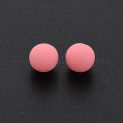 不透明なアクリルビーズ  艶消し  穴がない  ラウンド  鮭色  6mm  約3900個/500g&nbsp;PAB702Y-B01-05