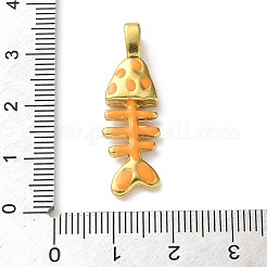 304ステンレススチールエナメルペンダント  ゴールドカラー  魚  32x10x5.5mm  穴：5x3.5mm&nbsp;FIND-Z102-06G-01
