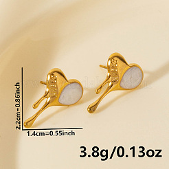 304 Stylish Heart-shaped Stainless Steel Stud Earrings for Women&nbsp;LJ1941-2