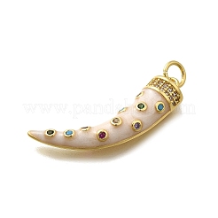 Brass Micro Pave Cubic Zirconia Enamel Pendants&nbsp;KK-D339-09G