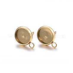 Ion Plating(IP) 304 Stainless Steel Stud Earring Settings&nbsp;STAS-H467-08G-14mm