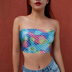 Polyester and Spandex Mermaid/Fish Scales Fabric&nbsp;DIY-WH0410-20