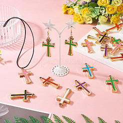 32Pcs 8 Colors Plastic Enamel Pendants&nbsp;CCB-TA0001-17
