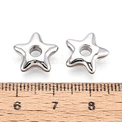 304ステンレススチールビーズ  スター  プラチナ  12x12.5x3.5mm  穴：2.5mm&nbsp;STAS-T074-54P