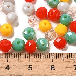 ガラスビーズ  多面カット  ロンデル  グレー  6x5mm  穴：1mm  約2360個/500g&nbsp;EGLA-A034-LM6mm-44