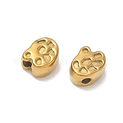 304ステンレススチールビーズ  不規則な楕円形  イオンプレーティング（ip）  18KGP本金メッキ  7x5.5x3mm  穴：1.4mm&nbsp;SA-CBA740F-40G