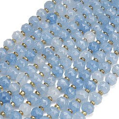 染色された模造翡翠ガラスビーズ連売り  ラウンド  多面カット  ミックスカラー  7~7.5mm  穴：1.4mm  約42個/連  13.98''（35.5センチメートル）&nbsp;GL-Z001-02B
